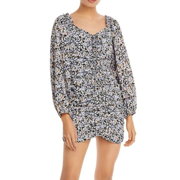 NWT FORE Floral Ruched Mini Dress - Picture 2 of 8